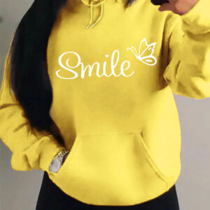 Beautiful yellow Smile Hoodie for Girls